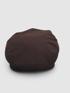 Waterproof Wool 101 Flat Cap, Brown