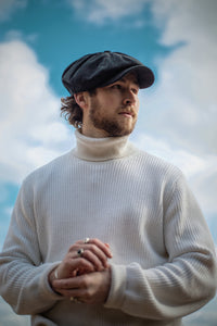 Waterproof Wool 201 Newsboy Cap, Grey Melange