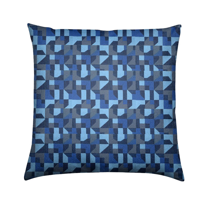 Brushed Twill Cushion, Blue Abstract