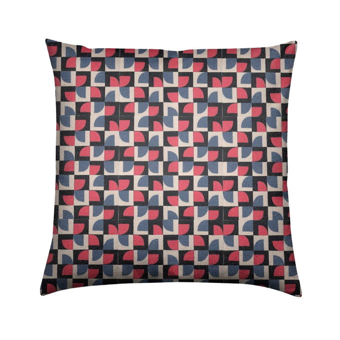 Brushed Twill Cushion, Red Abstract