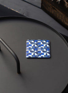 Leather Coaster, Blue Abstract