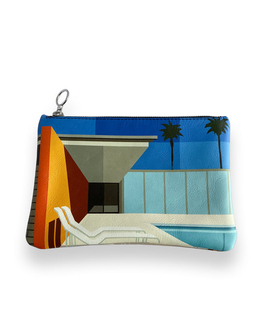 Leather Clutch Bag, California Pool
