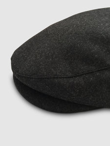 Waterproof Wool 101 Flat Cap, Grey Melange