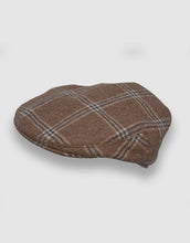 Load image into Gallery viewer, Cashmere 103 Flat Cap, Camel Check