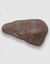 Load image into Gallery viewer, Cashmere 103 Flat Cap, Camel Check