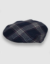 Load image into Gallery viewer, Cashmere 103 Flat Cap, Navy Check