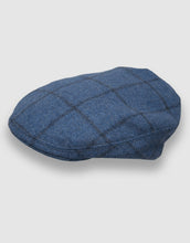 Load image into Gallery viewer, Cashmere 105 Flat Cap, Cadet Blue Stripe