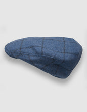 Load image into Gallery viewer, Cashmere 105 Flat Cap, Cadet Blue Stripe