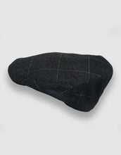 Load image into Gallery viewer, Cashmere 105 Flat Cap, Charcoal Stripe