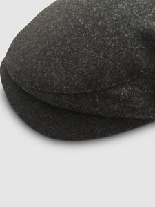 Waterproof Wool 106 Flat Cap, Grey Melange