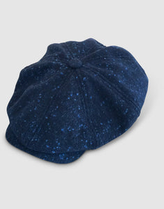 Pure Wool 203 Newsboy Cap, Speckled Blue
