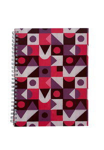 Spiral A5 Notebook, Red Abstract