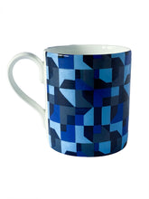 Load image into Gallery viewer, Bone China Mug, Blue Abstract
