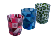 Load image into Gallery viewer, Glass Tea Light Candle Holders, Mixed Abstract 3 Set