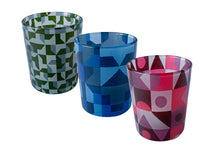 Load image into Gallery viewer, Glass Tea Light Candle Holders, Mixed Abstract 3 Set
