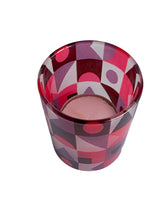 Load image into Gallery viewer, Glass Tea Light Candle Holders, Red Abstract 3 Set