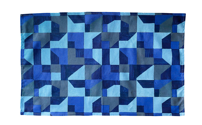 Tea Towel, Blue Abstract